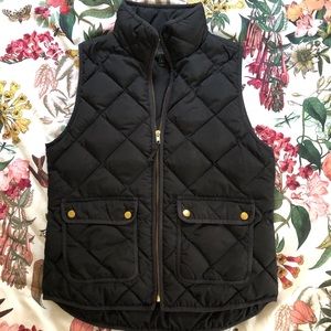 J Crew Black Puffer Vest